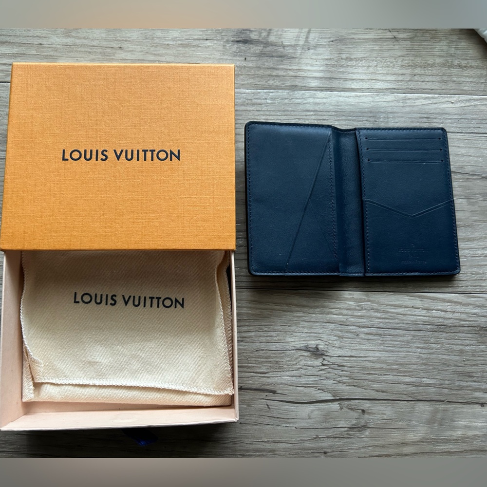 Louis Vuitton Navy Pocket Organizer Leather Wallet